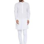 Men's Cotton Solid Kurta Pajama Set (VS1111-46_White_XXX-Large)