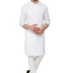 TULSSIKAA Men's Cotton Blended Traditional Kurta Only (Ethnic Wear) (in, Alpha, L, Regular, White)