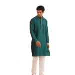 (Since 1958 Men's Jacquard Silk Kurta & Churidaar Pyjama