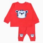 Cotton Printed Clothing Sets for Baby Boys & Girls | Unisex Clothing Sets Full Sleeve T-Shirt & Pant (Red Cat-3-4 Years)