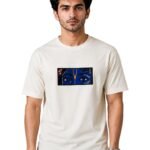 Men’s Pure Heavy Cotton T-Shirt with Embroidery Graphic Design, Premium Crew Neck Half Sleeve Regular Fit Casual Streetwear Tee for Men (in, Alpha, Off White)